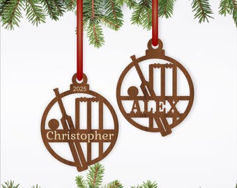 Cricket Christmas Ornament SVG Template - personalized sport decoration (Digital Download)