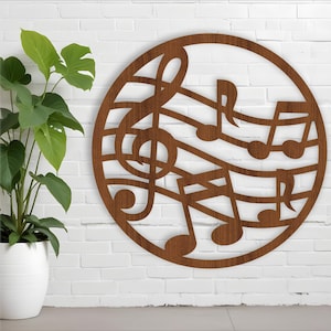 Muziekmuurbord, SVG-bestand. vectorbestand ai, cdr, dxf instant download digitaal ontwerp, lasergesneden, kunst aan de muur welkom om te ondertekenen
