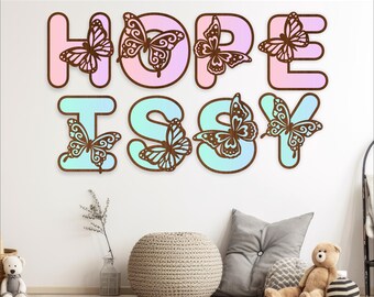 Butterfly Alphabet SVG: Layered Letter Set, Laser Cut Files (Digital Download)