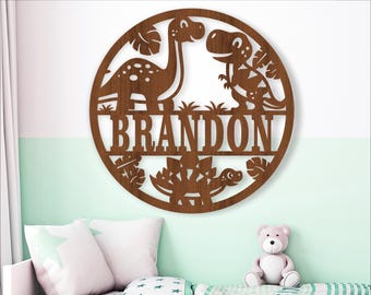 Dinosaur Name Sign: Laser Cut File Template (Digital Download)