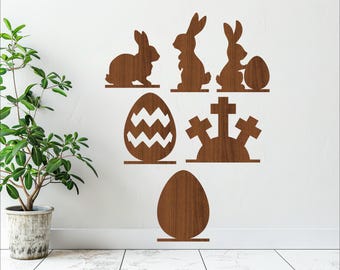 Easter Bunny & Egg Stand Laser Cut Files (Digital Download)