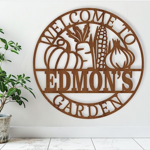 Panneau de nom de légume de jardin et de ferme, SVG, support mural sur le thème du jardinage, modèle découpé au laser, téléchargement immédiat fichier vectoriel Ai, Cdr, Dxf