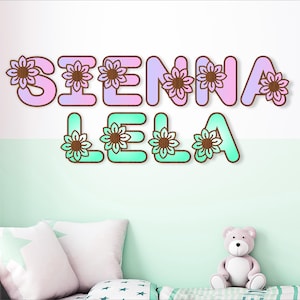 Flower Letters - 43 letter options - digital download laser cut files SVG