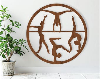 Gymnastics Wall Art: Laser Cut Gymnast Theme (Digital Download)
