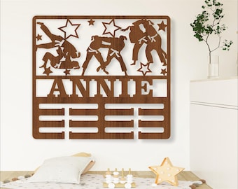 Jiu Jitsu Medal Holder SVG: Sports Wall Hanger Template (Digital Download)