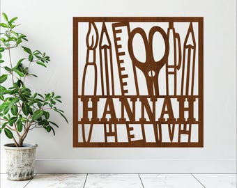 Personalized Art Teacher Name Sign: Laser Cut SVG Template (Digital Download)