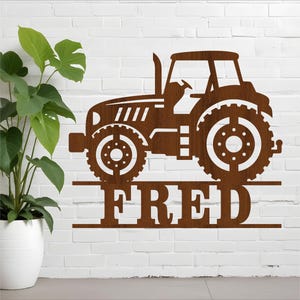 Traktor Namensschild SVG Laser Schnitt Vorlage, Tür- oder Wandhänger, Vektordatei ai, cdr, dxf pdf sofort Download