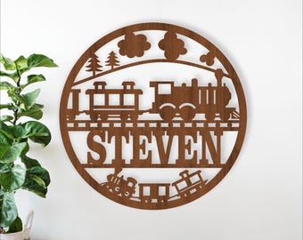 Train Name Sign SVG: Laser Cut Template (Digital Download)