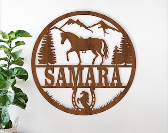 Horse Name Sign SVG: Personalized Laser Cut sign (digital download)