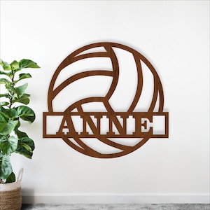 Cartello con nome pallavolo SVG - Modello con tema sportivo tagliato al laser (download digitale)