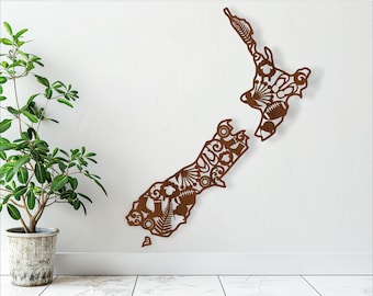 New Zealand Map SVG Laser Cut File: Kiwiana Wall Art (Digital Download)