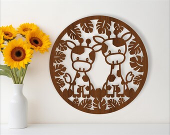 Giraffe Wall Art SVG File: Laser Cut Animal Design (Digital Download)