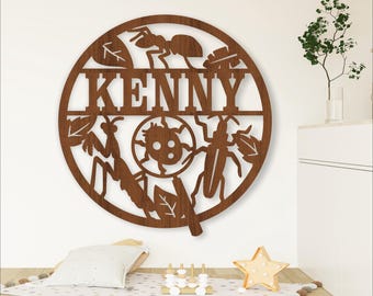 Insect Name Sign: Laser Cut Bug Wall Art (Digital Download)