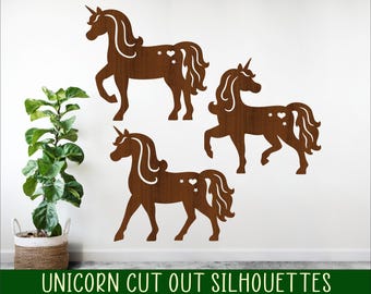 Unicorn SVG Laser Cut Files: Vector Cutout Designs (Digital Download)