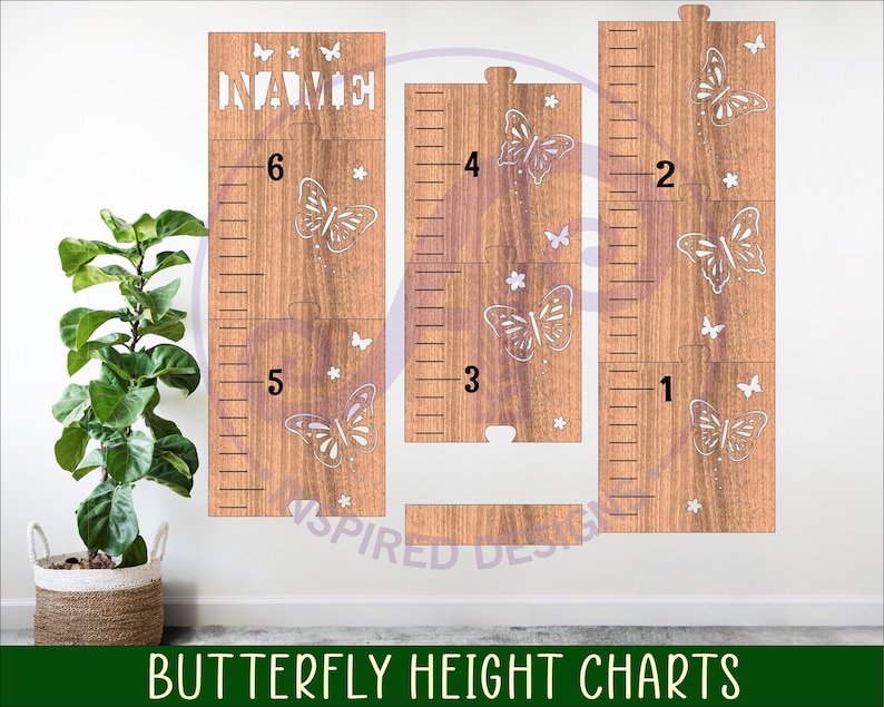 Butterfly Height Chart: Personalized Laser Cut Ruler SVG (digital ...