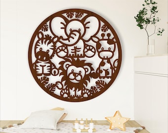 Safari Animal Wall Art: Laser Cut Files, Nursery Decor (Digital Download)