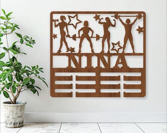 Weight Lifting Medal Holder SVG: Laser Cut Template (Digital Download)