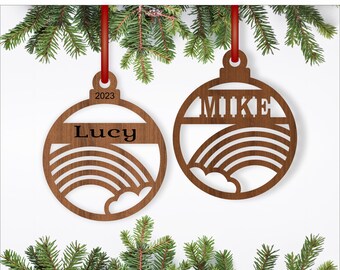 Rainbow Christmas Ornament SVG Laser Cut Template (Digital Download)