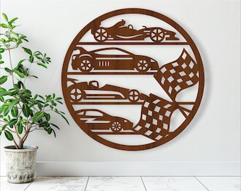 Race Car Wall Art: Sport Racing Theme, Laser Cut Files (Digital Download)
