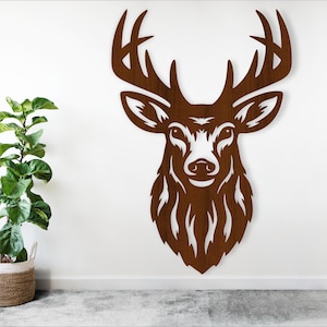 Hirsch Gesicht Design. Laserschnittdatei. SVG ai, cdr, dxf sofort download, Wandkunst