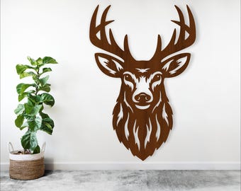 Stag face design. laser cut file. vector file SVG ai, cdr, dxf instant download, wall art