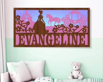 Princess Name Sign SVG: Fantasy Decor Laser Cut File (Digital Download)