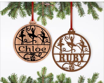 Ballerina Christmas Ornaments SVG laser cut, instant download Pdf, Dxf, Ai and Cdr template.