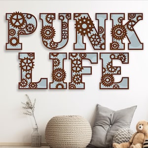 Conjunto de alfabeto de engrenagens. 2 letras de camada. 47 opções de letras Arquivo vetorial SVG ai, cdr, dxf e pdf/ download instantâneo de design digital steampunk
