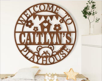Playhouse Name Sign: Laser Cut Wendy House Decor (Digital Download)