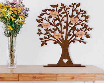 Family Tree Stand SVG: Laser Cut Name Tree Design (digital download)