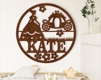 Princess Name Sign SVG: Royal Laser Cut Template (Digital Download)