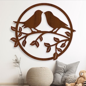 Liebesvogel Wandkunst, SVG-Datei. vektor, ai, cdr, dxf sofort download, digital design, laser cut, wandkunst, garten thema