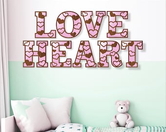 Heart Alphabet SVG Set: Layered Letters, Laser Cut Files (Digital Download)
