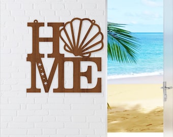 Beach Home Wall Sign SVG Coastal Shell Summer Decor Laser Cut File (Digital Download)