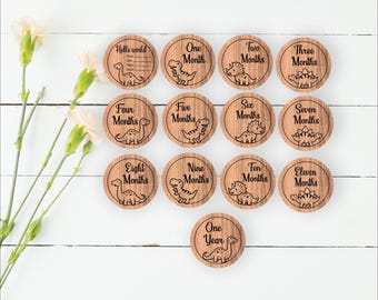 Dinosaur Monthly Milestone Discs: Nursery Laser Cut Template (Digital Download)