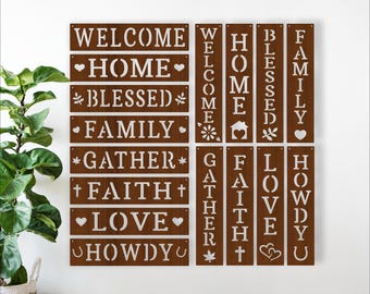 Word Sign Bundle - Welcome Home Blessed Family Love Faith Laser Cut Signs (Digital Download)