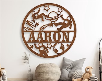 Astronaut Name Sign SVG: Space Theme Laser Cut File (Digital Download)