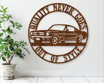 Classic Car Wall Art SVG: Laser Cut Files, CNC Router Design (Digital Download)