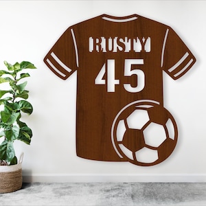 Voetbalshirt naambord SVG sport thema lasergesneden sjabloon, aangepast nummer, vector bestand ai, cdr, dxf pdf instant download