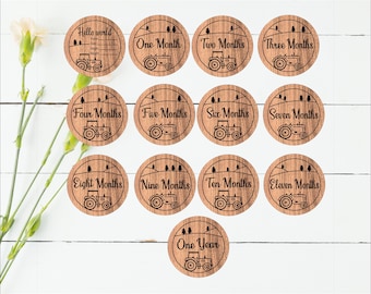 Tractor Milestone Discs SVG: Nursery Theme Laser Cut Template (Digital Download)