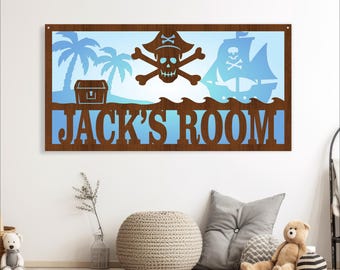 Pirate Name Sign SVG: Laser Cut Layered Design (Digital Download)