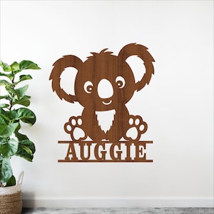 Koala Name Sign SVG- Personalized Australian Animal Laser Cut Template (Digital Download)