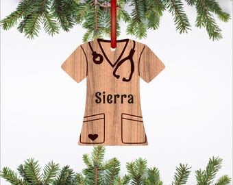 Scrub Christmas Ornaments SVG laser cut, instant download Pdf, Dxf, Ai and Cdr template.