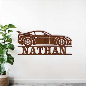 Naambordje snelle auto SVG - gepersonaliseerde auto lasergesneden sjabloon (digitale download)