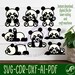 Panda Animal Laser Cut File Shapes. 8 Two Layer Vector Files SVG, Ai ...