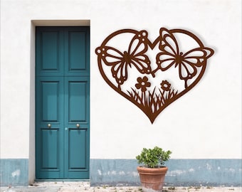 Butterfly Heart Wall Art SVG: Laser Cut Vector File (Digital Download)