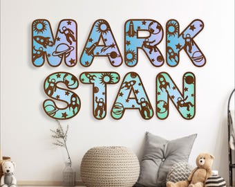 Space Alphabet SVG: Layered Vehicle Letters, Laser Cut Files (Digital Download)