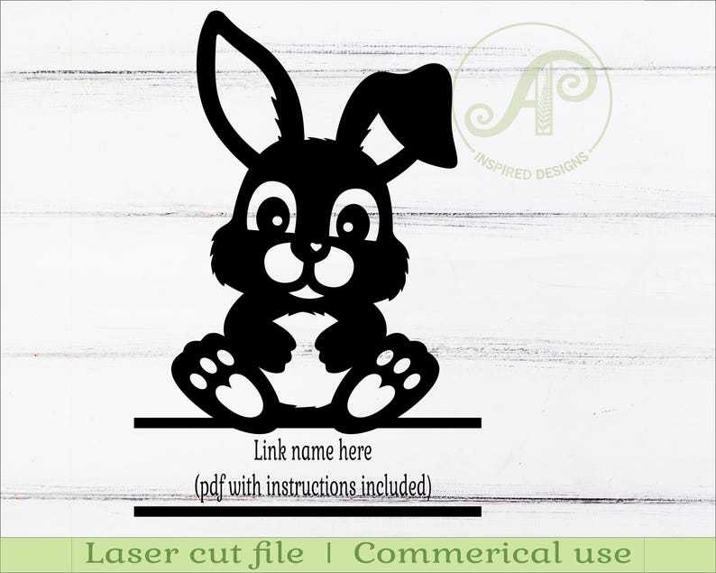 Name Sign For Rabbit Bunny Name Sign SVG: Laser Cut Personalized Vector (digital Download ...