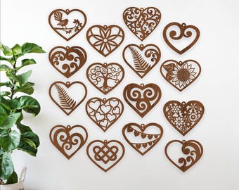 Hanging Heart SVG Laser Cut Files: New Zealand Theme (Digital Download)