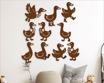 Goose Silhouette Cutout SVG Files: Nursery Decor (Digital Download)